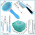 7pcs Pet Grooming Kit, Self-Cleaning Brush Shedding Kit with Nail Clipper, Flea Comb, Shampoo Bath Brush, Finger