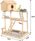 3 HiCaptain Large Bird Playground, Layers Cockatiel Playground, Pet Parrot Playstand Gym Wooden Playpen Birds Play