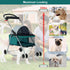 Travel-Friendly Folding Pet Stroller for Cats and Dogs - Teal