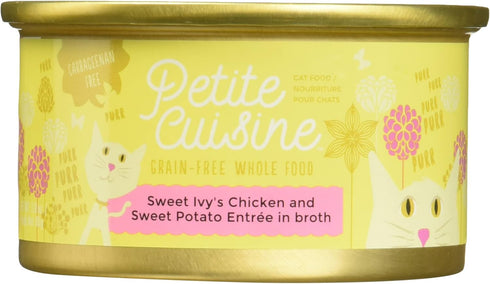 PETITE CUISINE Grain-Free Wet Cat Food, Sweet Ivy's Chicken & Sweet Potato, 24 Cans 2.8 oz