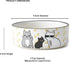 PetRageous Tangled Kitty Stoneware Cat Bowl, 2-Cup Capacity, Dishwasher Safe, 5-Inch Diameter, White.