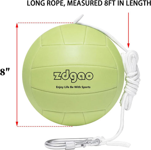 Portable Tetherball-Glow in The Dark Replacement Tether Ball with Carabiner, Ball Pump with Needle for Kids and Adults