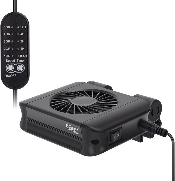 hygger Aquarium Chillers Fan, Quiet Cooling Equipment with Adjustable Timer Speed Controller for Freshwater Saltwater