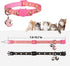 2Pcs Breakaway Cat Collars - Adjustable Moons Collars for Boy & Girl Cats with Bell & Pendant, Black+Pink