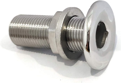 keehui 316 Stainless Steel Durable Combo Thru-Hull Fitting w/Nut and Custom Gasket for Boats, Yachts