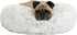 Best Pet Supplies Round Donut Dog Bed, Plush Faux Fur Fabric, Calming Anti-Anxiety Cushion for Indoor Pets, Light Warm