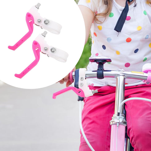 Garneck 1 Pair Kids Bike Brake Levers - Plastic Handles for Children Cycle Brake Replacement (Rosy)