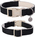 DOGWONG Heavy-Duty Cotton Hemp Dog Collar, Adjustable Soft Natural Fabric for Small Medium Large Dogs, Cute Wedding