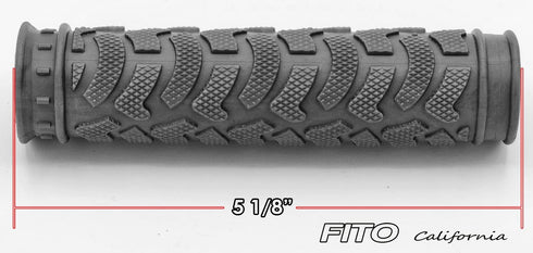 Fito Rubber Handlebar Grips, Brown, Length: 130mm, 22.2mm (7/8") Diameter for Beach Cruiser, Fixie, Road, BMX, and