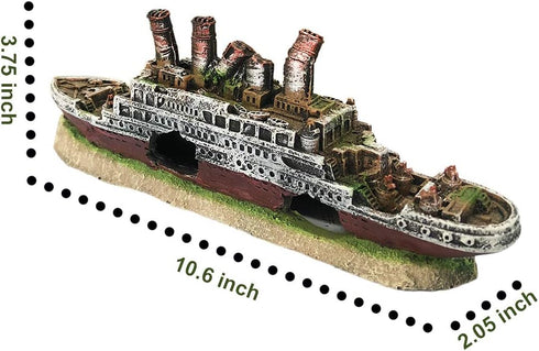 SLOCME Aquarium Titanic Shipwreck Decorations, Fish Tank Resin Material Pirate Ship Decor, Titanic Ornament