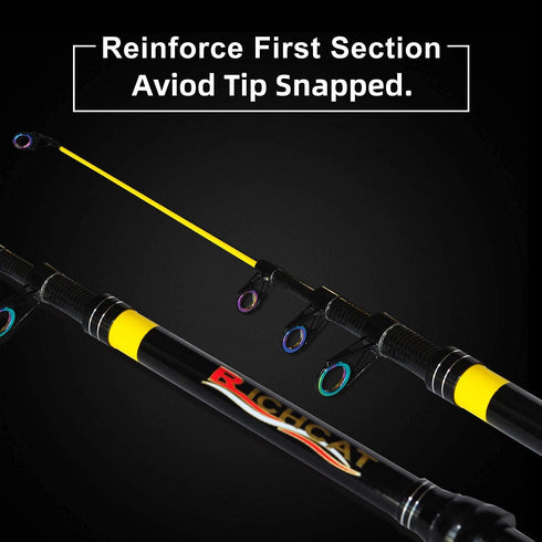 Fishing Rod and Reel Combo, Medium Heavy Telescopic Rod Kits for Adults, 22lb Line Pre-spooled with Spinning Reel