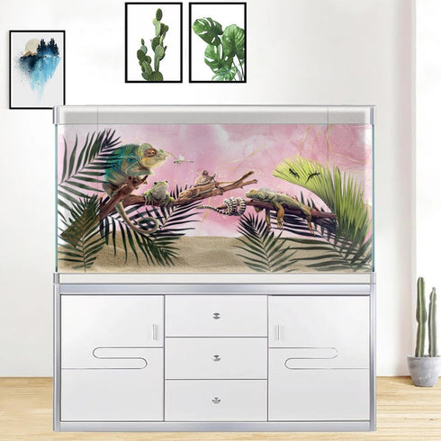 Pink Marble Aquarium Background, Art Abstract Terrarium Background, Colorful Marble Glass Background 30X12IN with 8 EVA