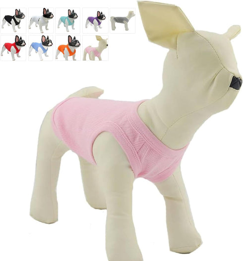 Lovelonglong 2019 Summer Pet Clothing, Dog Clothes Blank T-Shirts, Ribbed Tanks, Thread Vests for Large Medium Small