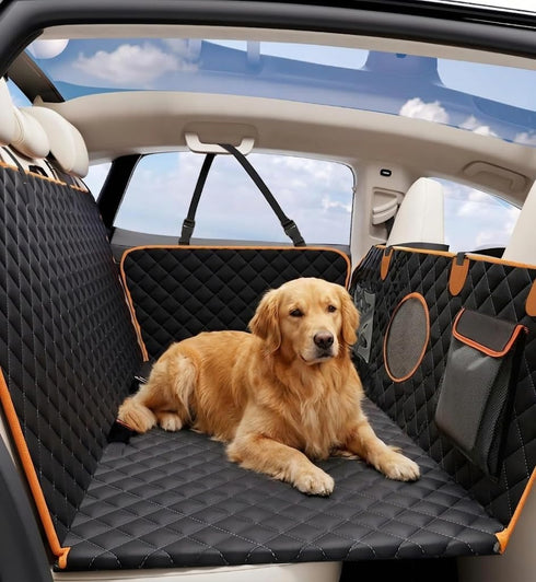 Hard Bottom Back Seat Extender for Dogs, Dog Car Seat Cover for