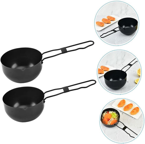 2pcs Set OUNONA Iron Outdoor Cooking Pot Stew Pot for Camping Campfire Cooking Equipment Stock Outdoor Cookware Kitchen