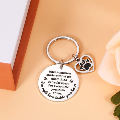 Pet Memorial Gifts, When Tomorrow Starts Without Me Keychain, Sympathy Gifts for Dog Cat Lovers