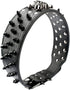 Spiked Studded Dog Collar, Stylish Leather, 2 Inch Width, Fit Medium & Large Dogs, Pink (S)