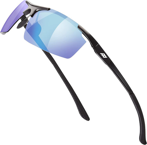 POLARS DESIGN Square Polarized Sunglasses - UV Protection Rectangular Classic Shades for Women Men