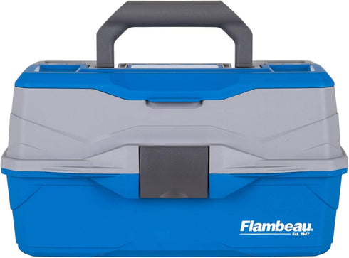 Flambeau Outdoors 6382TB 2-Tray Classic Tray Tackle Box - Blue/Gray