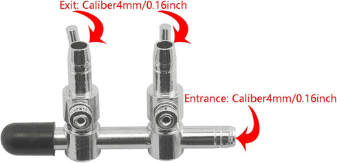 2PCS 2-Way Stainless Steel Air Distributor Splitter Pump Lever Control Valve for Aquarium Fish Tanks
