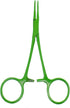 Pet Colourful Stainless Steel Hemostat Forcep Kit, Pet Ear Hair Pull Forcep, Bend Head and Straight Head (Green)