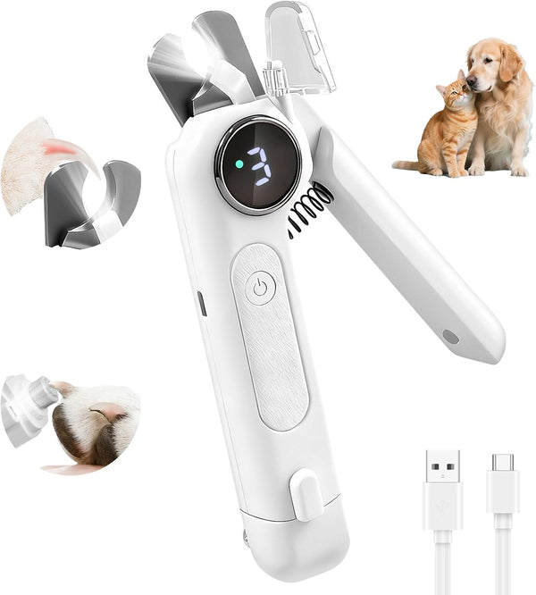 2-in-1 Dog Nail Clippers and Grinder, Electric Dog Nail Trimmer for Large