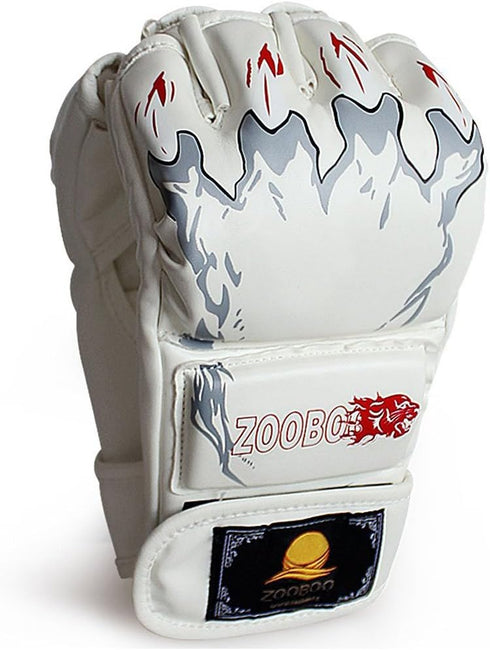 ZooBoo MMA Gloves, Half-Finger Boxing Fight Gloves with Adjustable Wrist Band for Sanda Sparring Training