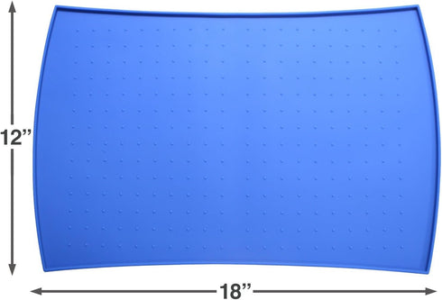 PetFusion Small Waterproof Dog & Cat Food Mat, 18x12", FDA Grade Silicone, Non-Toxic, Multiple Sizes