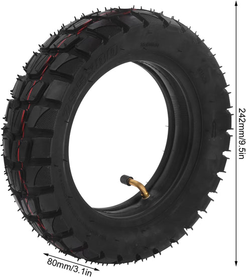 VGEBY Electric Scooter Tire, 10in Shock Absorption Inflatable Rubber Tyre Replacement 255x80