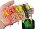 Lagnlnaoy 7Pcs 4.13 Inch 0.42 Oz Lifelike Artificial Shrimp Lure - / Soft Bait with Flat Claw, Luminescent Design
