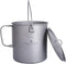 Outdoor Titanium Pot with Lid, 750ml - 2900ml, Folding Bail Handle, Camping Hiking Picnic Set