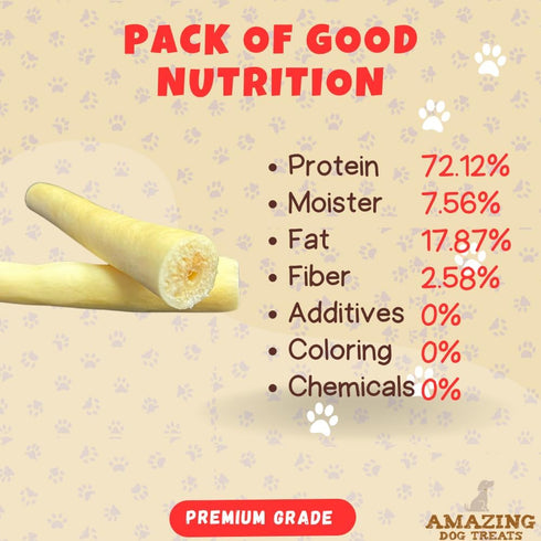 Amazing Dog Treats Cow Tail Dog Chews, 6 Inch Regular, 6 Pack, All Natural