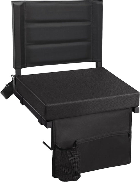 Stadium Seats with Back Support, Portable Bleacher Chairs with Back and Cushion,