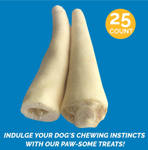 Ox Tail for Dogs 5-6" - 100% Natural Chews from Free Range Grass Fed Beef Bull Tail (25 Count)