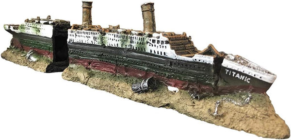 Titanic Shipwreck Decorations - Aquarium Environment Friendly Decorations, Resin Material Ship Decorations, Fish Tank