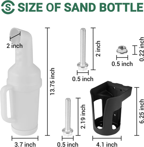 Universal Golf Cart Sand Bottle - Divots Filler Sand Bottle for Club Car, EZGO, Yamaha Model (1set /2set)