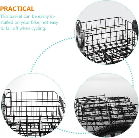 Backpack Universal Foldable Rear Shelf Bike Basket Thickened Steel Cycling Cargo Basket for Mountain Bikes Pet Carrier