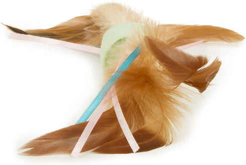 SmartyKat Flutter Roller Cat Toy, Feather & Ribbon Chase, One Size (Green)