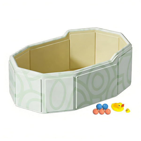 Generic Kid Bathtub for Shower 75x45cm Portable Bathing Pool Folding Tub with Drain