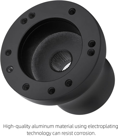 Golf Cart Steering Wheel Adapter for EZGO RXV/TXT, Works on 5-6 Holes Steering Wheel, Aluminum Alloy-Black