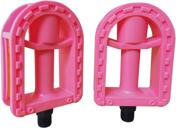 Kid's Bike Pedal, 1/2-Inch Resin Spindle Pedals, 1 Pair for 12‘’ 14‘’ Bikes (Pink, Blue)
