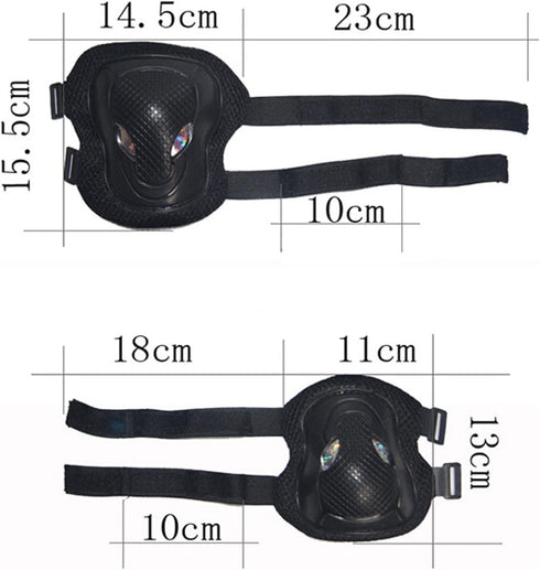 Unisex Adjustable Knee Elbow Wrist Braces Protective Pads Set for Skateboard, Cycling, Roller Skating Safety
