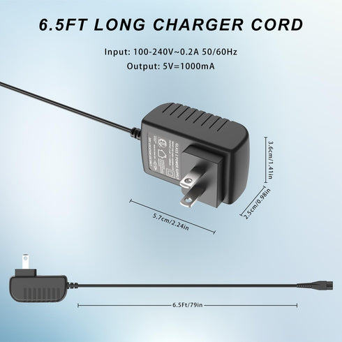 Replacement Charger - Compatible with oneisall Low Noise Dog Clippers, Charger Cord for SUPRENT Clippers