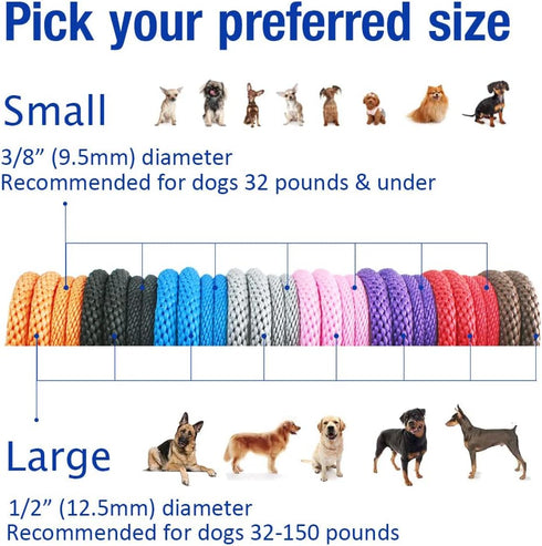 Lynxking Dog Leash Slip Lead, 5 6 8 FT Heavy Duty Braided No Pull Training Leash for Small to Large Dogs