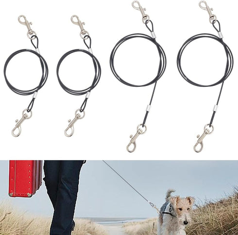 4 Pcs Chew Proof Dog Leash, Heavy Duty Training Rope Extender for Any Leash & Collar for Large Medium Dogs