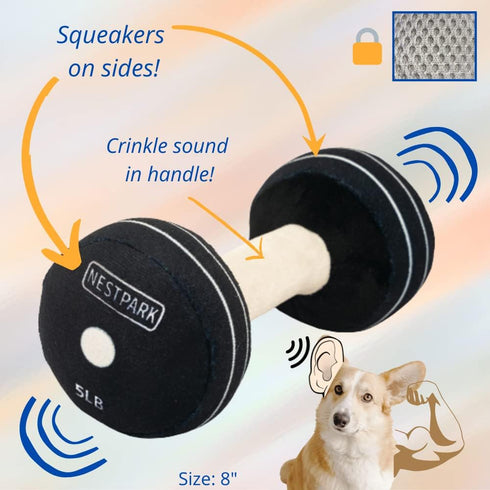 Nestpark Fitness Funny Dog Toys - Doggyade and Doggy Dumbbell Workout Parody - 2 Pack