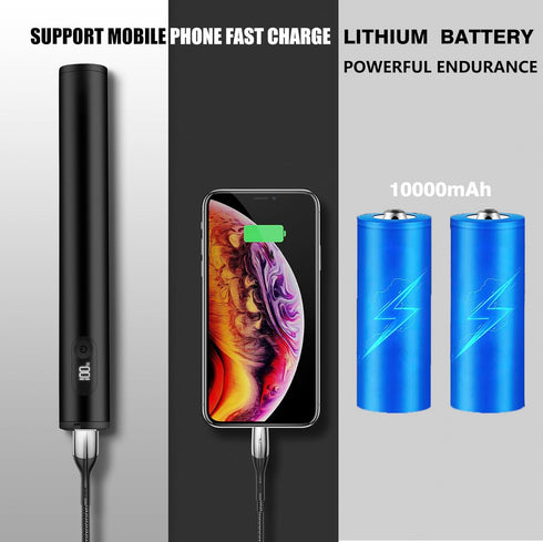 USB Rechargeable Bike Handlebar Extender, 7.8in Bicycle Extension with Built-in 10000mAh Phone Charger