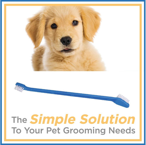Dog Toothbrush Set, Best Soft Bristle Toothbrush for Dogs and Cats, Pack of 2 Double Sided Toothbrushes for Large and
