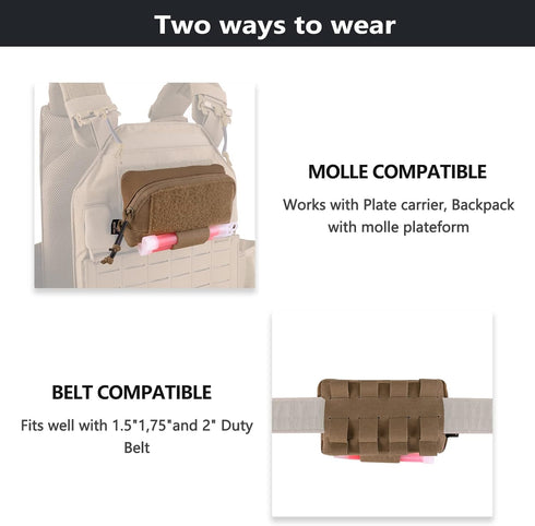 PETAC GEAR Tactical Molle Admin Pouch, Small Organizer Pocket for Tactical Vest, EDC Gun Belt, Molle Platform