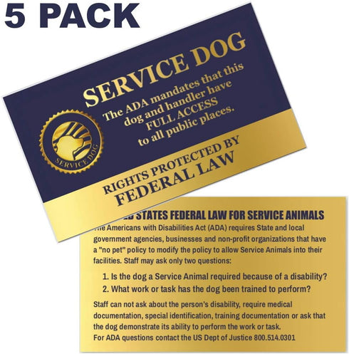 Small Service Dog Sling Carrier with ID Tag, EZ-Sling for Small Dogs, Includes Service Dog Law Handout Cards